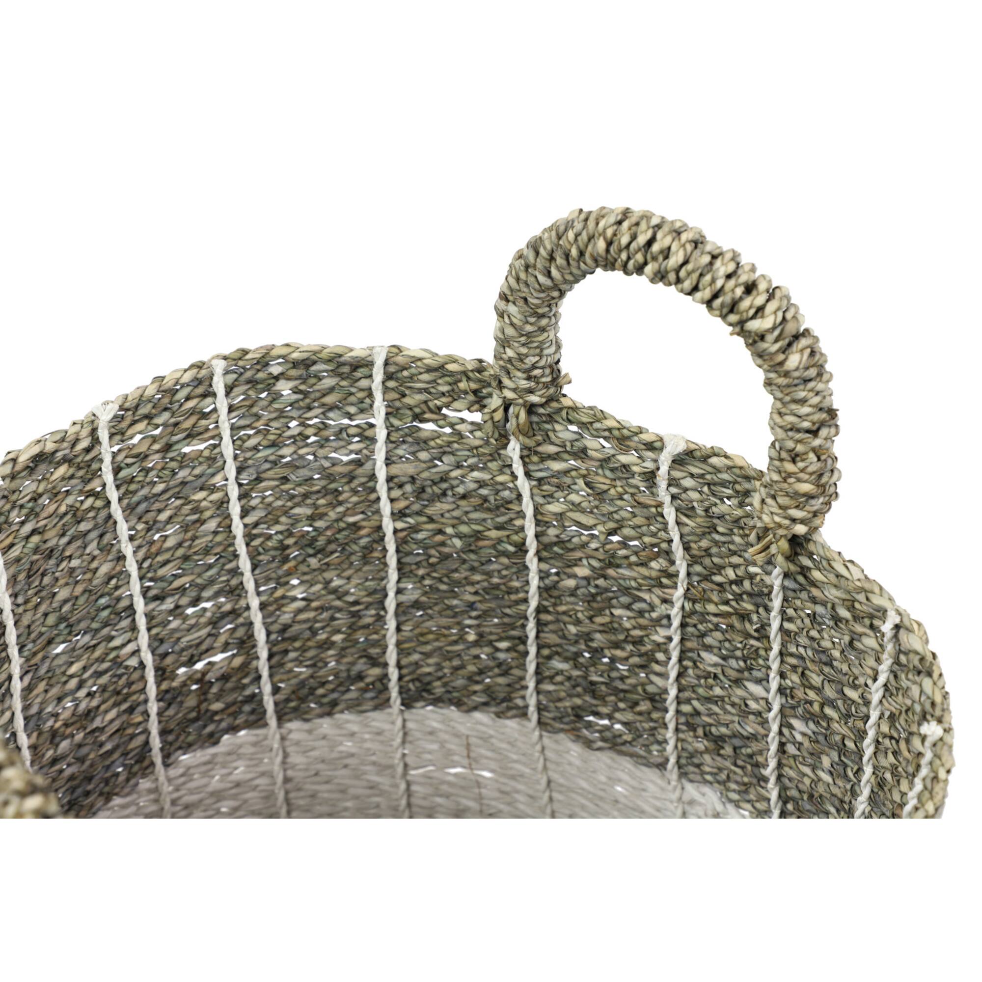 White Seagrass Contemporary Storage Basket Set